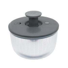 7.38 qt Pump Salad Spinner and Fruit Washer with Serving Bowl, Charcoal