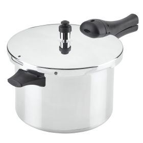 Pressure Cooker 6 Quart Aluminum Stovetop Pressure Cooker, Induction Compatible, Metal Utensil Safe, Silver