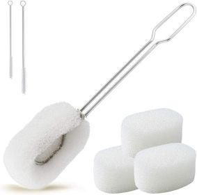 6-Pack Sponge Bottle Dish Brush with Handle, Non-Scratch Washing Scrubber Cleaner for Wine/Whiskey Glass, Cups