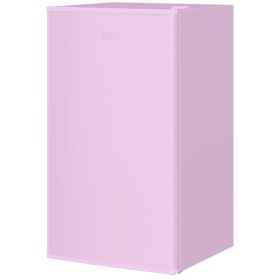 3.2 Cu.Ft Mini Fridge with Freezer, Single Door Compact Refrigerator with Adjustable Thermostat, Reversible Door, Pink (Option: Pink-510x465x885 mm)