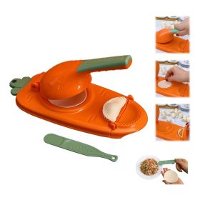 1pc 10in/9in 2-In-1 Dumpling Maker - Kitchen Utensil For DIY Dumpling Moulds And Dough Pressing - Stainless Steel Dumpling Skin Press With Non-Sl (Color: Orange)