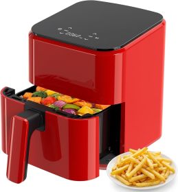 3.17 QT Digital Air Fryer, a small air fryer with a PP touch panel, with a maximum temperature of 400 degrees Fahrenheit. (Color: Red)