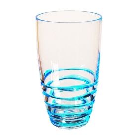 Swirl Acrylic Glasses Drinking Set of 4 (20oz), Plastic Drinking Glasses, BPA Free Cocktail Glasses, Drinkware Set, Hi Ball Plastic Water Tumbler (Color: as Pic)