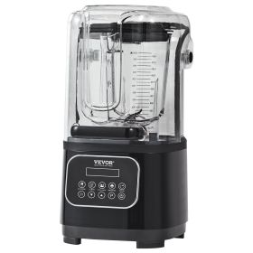 VEVOR Professional Blender with Shield, Commercial Countertop Blenders, 68 oz Plastic Jar Blender Combo, Stainless Steel 9 Speed & 5 Functions Bl (Default: Default)